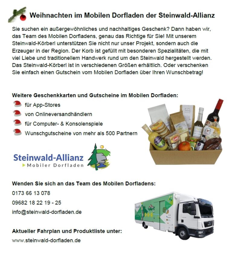 Weihnachten Im Mobilen Dorfladen - Gemeinde Reuth Bei Erbendorf